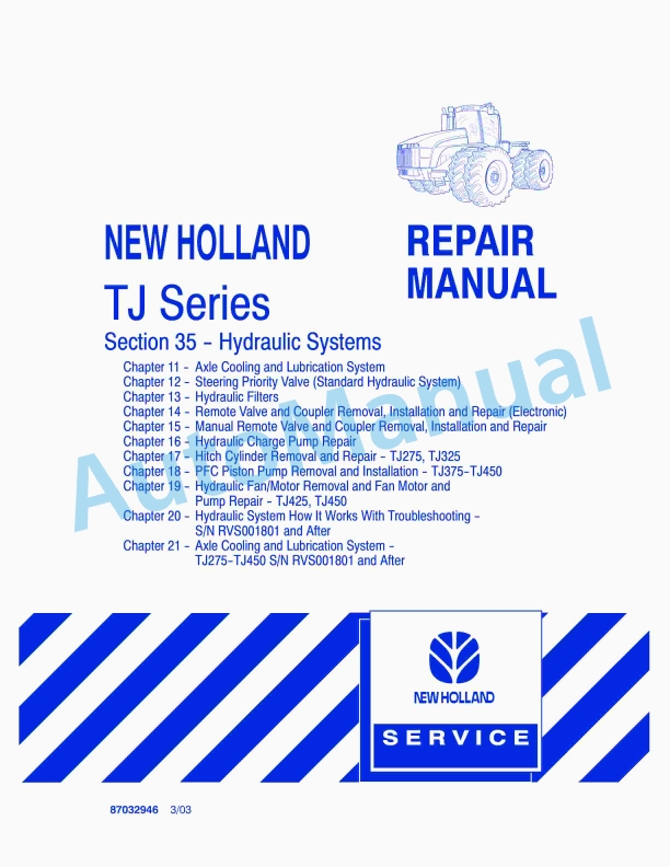 New Holland TJ Series Tractor Repair Manual 87032946 1 New Holland TJ Series Tractor Repair Manual 87032946