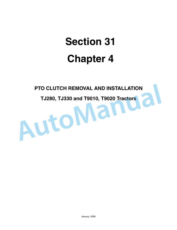 New Holland TJ280, TJ330, TJ380, TJ430, TJ480, TJ530 Tractor Repair Manual 87525644-3