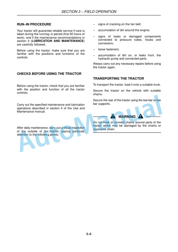 New Holland TK4020, TK4030, TK4040, TK4050, TK4060 Tractor Operation and Maintenance Manual 84382195 3 New Holland TK4020, TK4030, TK4040, TK4050, TK4060 Tractor Operation and Maintenance Manual 84382195-3