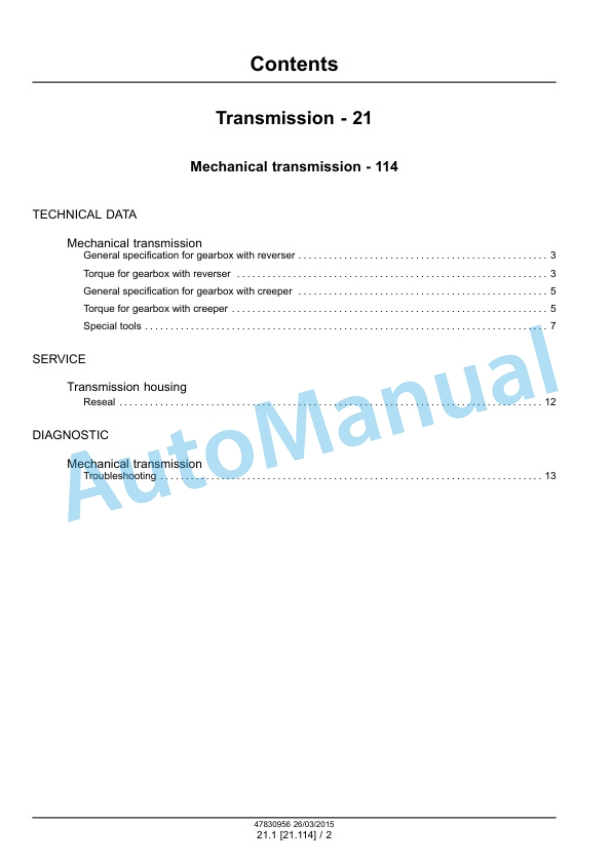 New Holland TK4030V, TK4050, TK4050M, TK4060 Tractor Service Manual 47869948 3 New Holland TK4030V, TK4050, TK4050M, TK4060 Tractor Service Manual 47869948 - Image 3