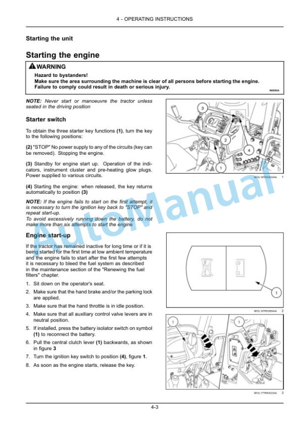 New Holland TK4.80F - TK4.110M Tractor Operation and Maintenance Manual 51634525 3 New Holland TK4.80F - TK4.110M Tractor Operation and Maintenance Manual 51634525 - Image 3