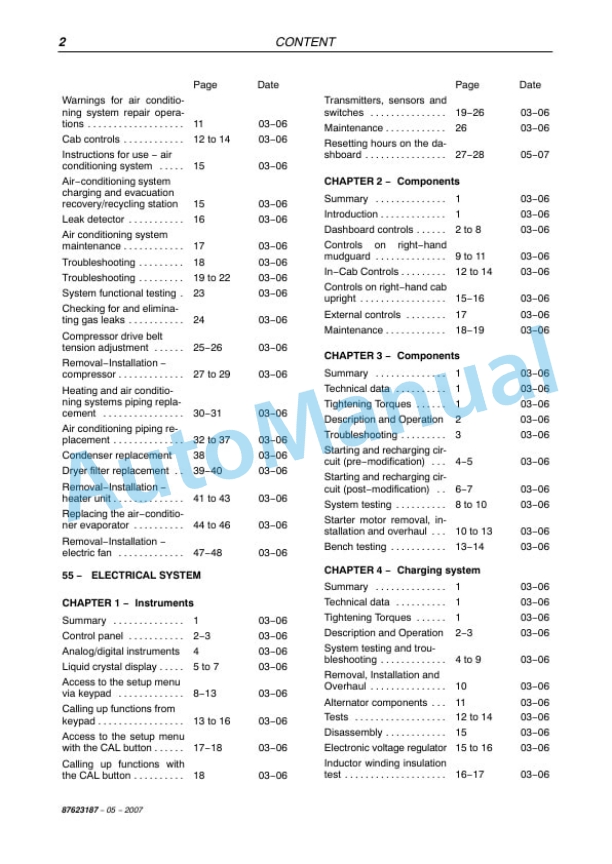 New Holland TL70A, TL80A, TL90A, TL100A Tractor Service Manual 87623187 3 New Holland TL70A, TL80A, TL90A, TL100A Tractor Service Manual 87623187-3
