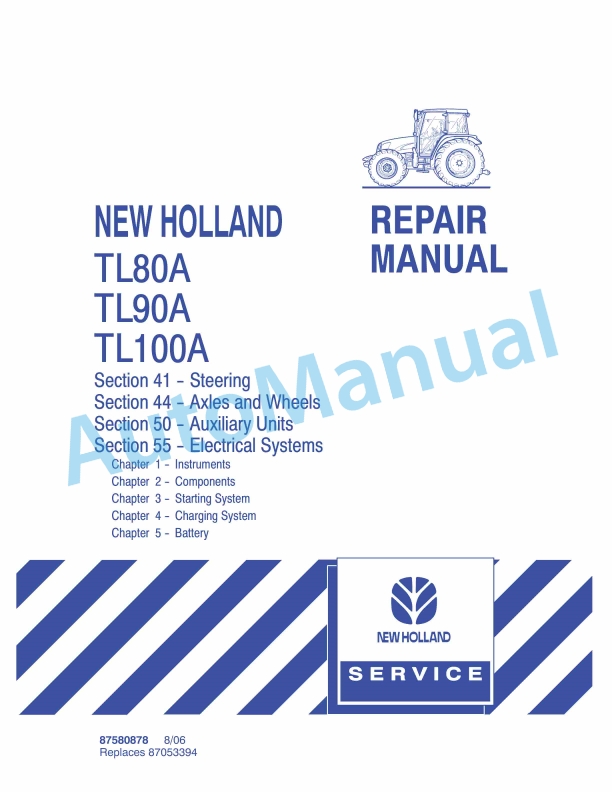New Holland TL80A, TL90A, TL100A Tractor Repair Manual 87580878