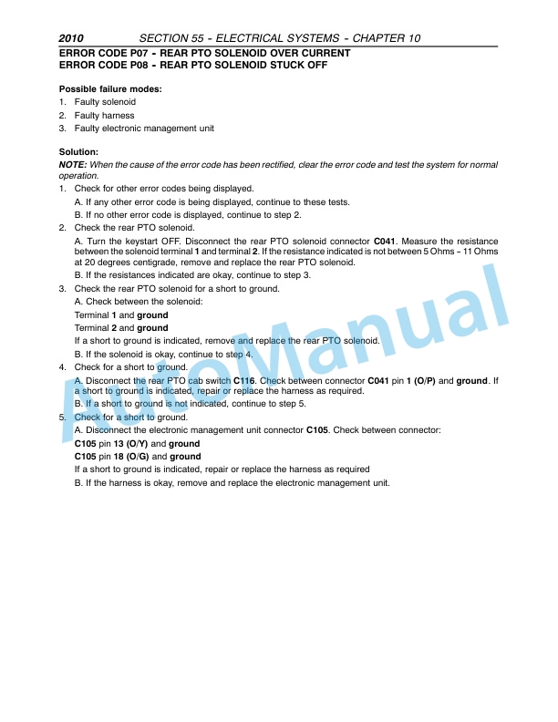 New Holland TM Series TM120-TM190 Tractor Repair Manual 87021032 4 New Holland TM Series TM120-TM190 Tractor Repair Manual 87021032-4