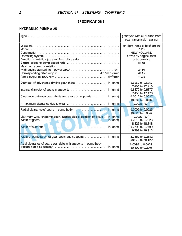 New Holland TN60VA, TN75VA, TN95VA Tractor Repair Manual 87352284 2 New Holland TN60VA, TN75VA, TN95VA Tractor Repair Manual 87352284-2
