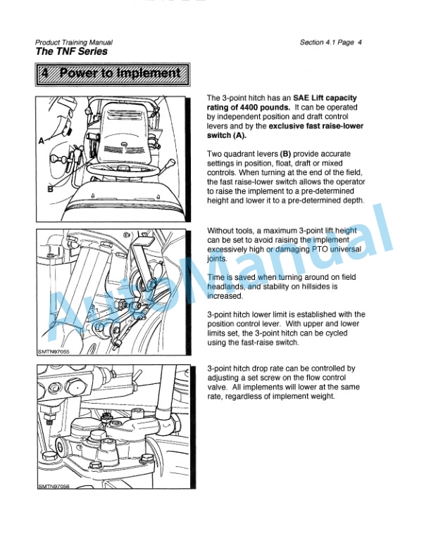 New Holland TN65F, TN75F, TN90F Feature Product Manual 86579621 3 New Holland TN65F, TN75F, TN90F Feature Product Manual 86579621-3