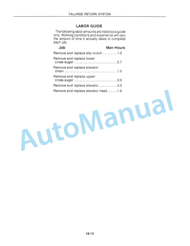 New Holland TR96, TR97, TR98 Combine Repair Manual 40009616 5 New Holland TR96, TR97, TR98 Combine Repair Manual 40009616-5