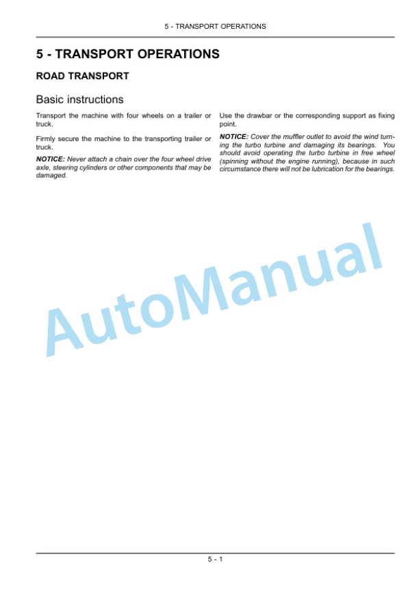 New Holland TS6020, TS6030, TS6030HC Tractor Operation and Maintenance Manual 84497609 4 New Holland TS6020, TS6030, TS6030HC Tractor Operation and Maintenance Manual 84497609-4