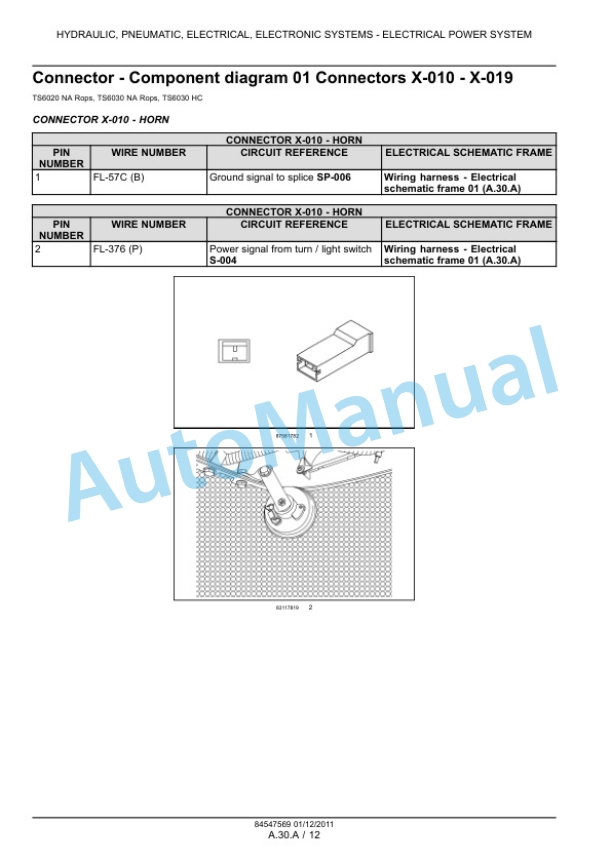 New Holland TS6020, TS6030, TS6030HC Tractor Service Manual 84547569 2 New Holland TS6020, TS6030, TS6030HC Tractor Service Manual 84547569-2