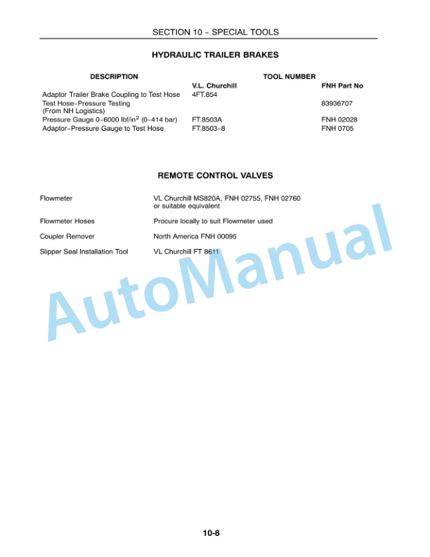 New Holland TS90, TS100, TS110 Repair Manual 86572182 4 New Holland TS90, TS100, TS110 Repair Manual 86572182-4