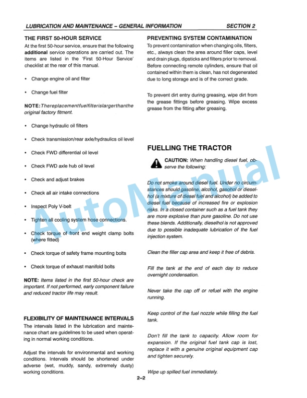 New Holland TS90, TS100, TS110 With EconoShift Trasmission Operation and Maintenance Manual 86562958 4 New Holland TS90, TS100, TS110 With EconoShift Trasmission Operation and Maintenance Manual 86562958-4