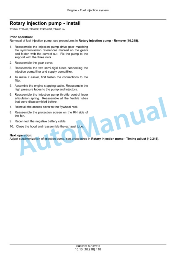 New Holland TT3840, TT3840F, TT4030, TT3880F Tractor Service Manual 73403878 2 New Holland TT3840, TT3840F, TT4030, TT3880F Tractor Service Manual 73403878-2