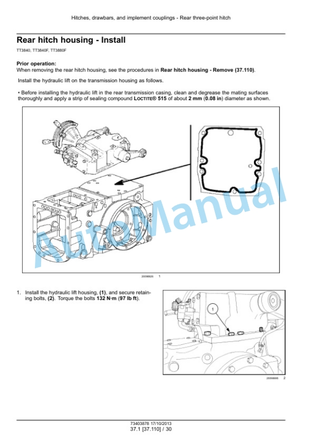 New Holland TT3840, TT3840F, TT4030, TT3880F Tractor Service Manual 73403878 5 New Holland TT3840, TT3840F, TT4030, TT3880F Tractor Service Manual 73403878-5