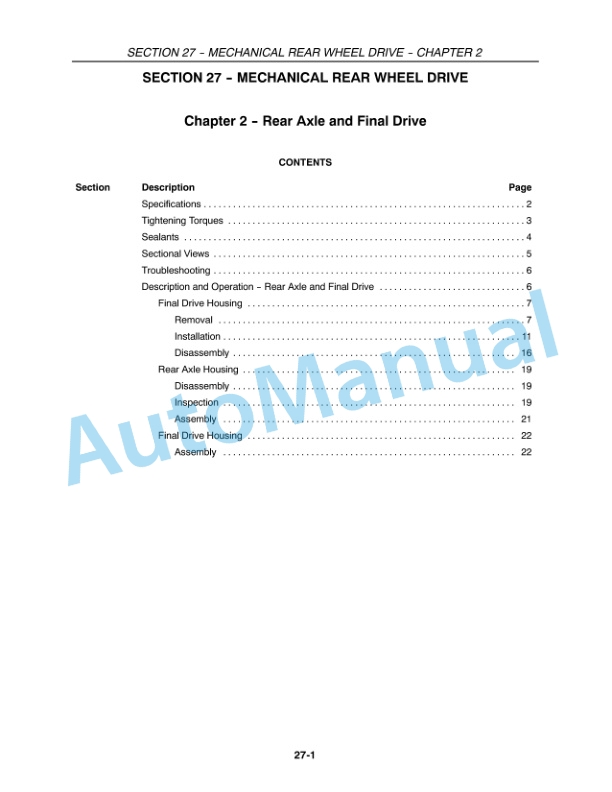 New Holland TT60A, TT75A Tractor Repair Manual 84154803 3 New Holland TT60A, TT75A Tractor Repair Manual 84154803-3