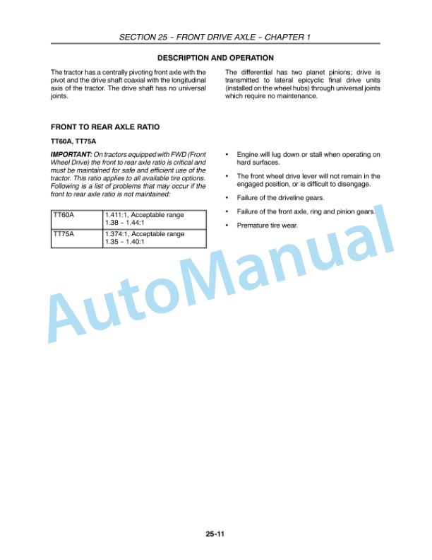 New Holland TT60A, TT75A Tractor Repair Manual 84154805 3 New Holland TT60A, TT75A Tractor Repair Manual 84154805 - Image 3