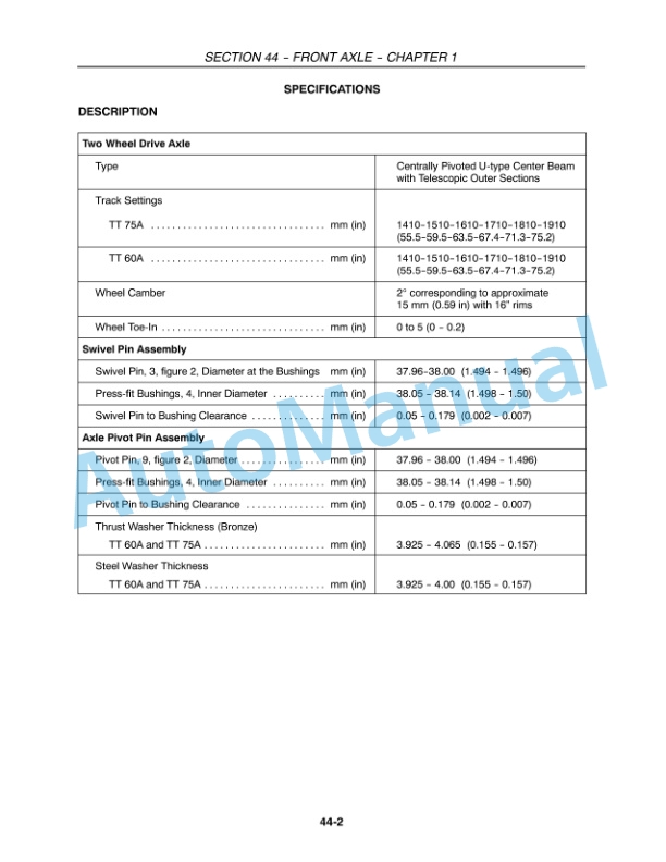 New Holland TT60A, TT75A Tractor Repair Manual 84154805 5 New Holland TT60A, TT75A Tractor Repair Manual 84154805 - Image 5
