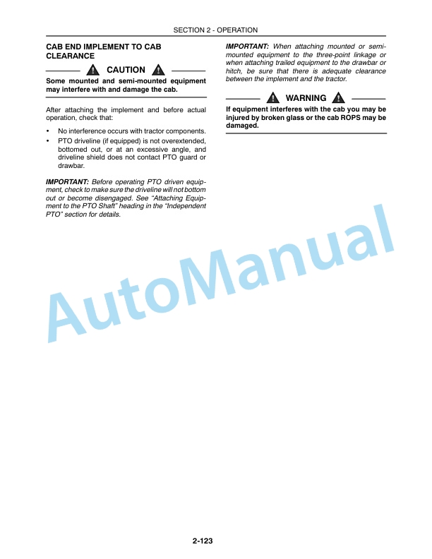 New Holland TV140 Operation and Maintenance Manual 86640630 4 New Holland TV140 Operation and Maintenance Manual 86640630-4