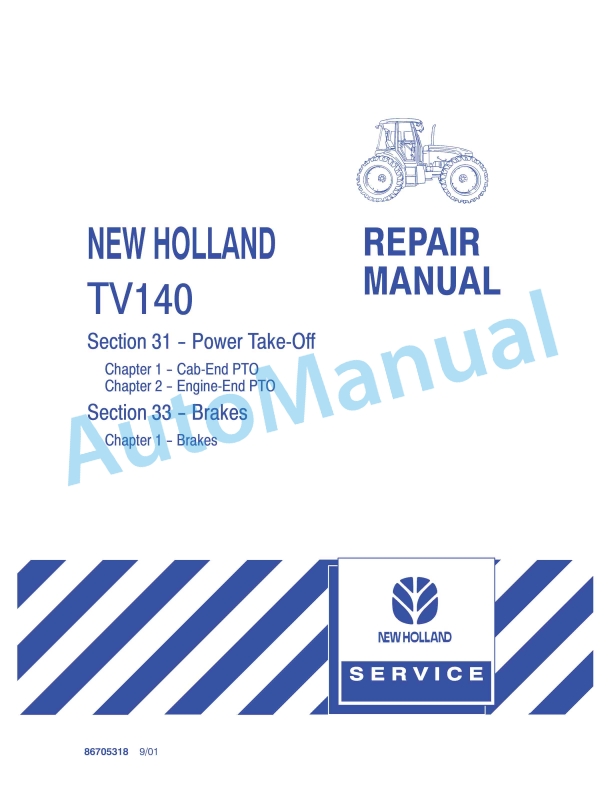 New Holland TV140 Tractor Repair Manual 86705318