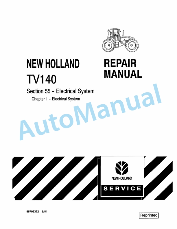 New Holland TV140 Tractor Repair Manual 86705322