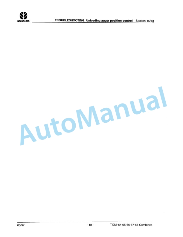 New Holland TX66, TX68 Repair Manual 86603390 5 New Holland TX66, TX68 Repair Manual 86603390-5
