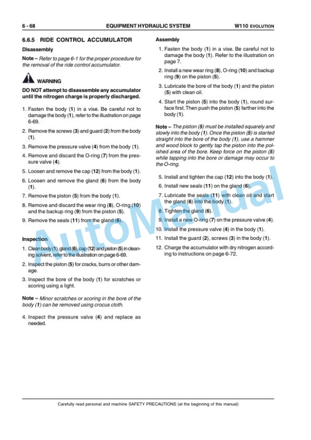 New Holland W110 Evolution Wheel Loader Service Manual 6040240400EN 5 New Holland W110 Evolution Wheel Loader Service Manual 6040240400EN-5