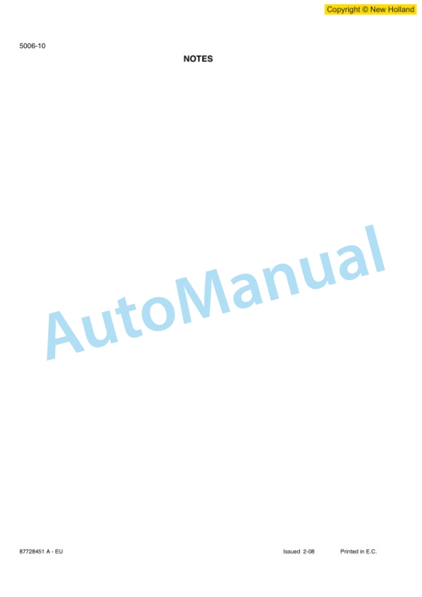 New Holland W110B Wheel Loader Service Manual 87728451AEU 3 New Holland W110B Wheel Loader Service Manual 87728451AEU-3
