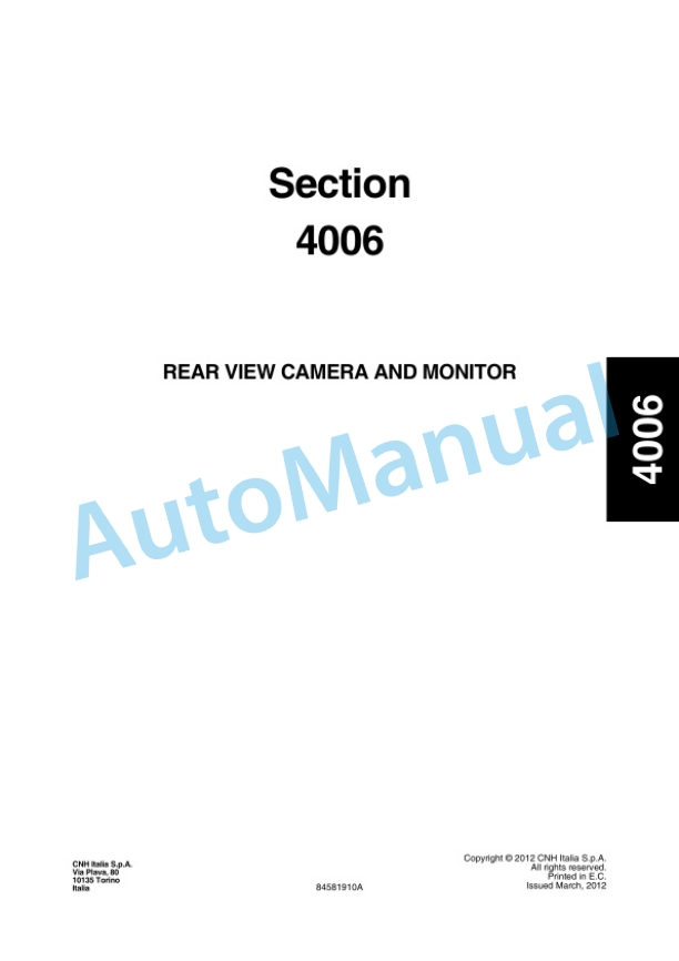 New Holland W110C Tier 4 Wheel Loader Service Manual 84581910A 3 New Holland W110C Tier 4 Wheel Loader Service Manual 84581910A-3