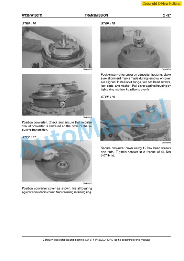New Holland W130, W130TC Wheel Loader Workshop Manual 6041349200EN 3 New Holland W130, W130TC Wheel Loader Workshop Manual 6041349200EN-3
