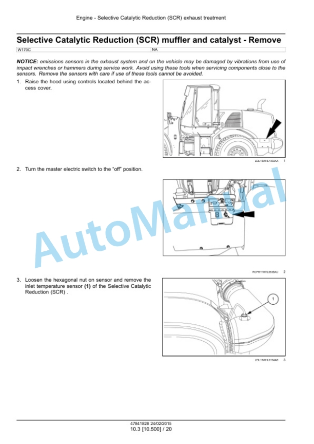 New Holland W130C, W170C Tier 4B Final Wheel Loader Service Manual 47865316 4 New Holland W130C, W170C Tier 4B Final Wheel Loader Service Manual 47865316-4
