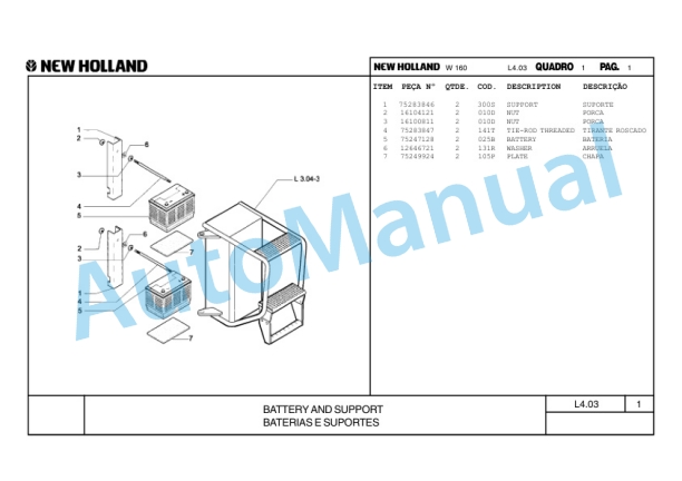 New Holland W160 Wheel Loader Parts Catalogue 75314358 BR 5 New Holland W160 Wheel Loader Parts Catalogue 75314358 BR-5