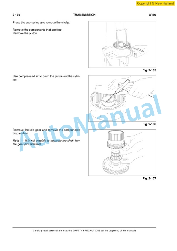 New Holland W190 Wheel Loader Workshop Manual 6041350201 3 New Holland W190 Wheel Loader Workshop Manual 6041350201-3
