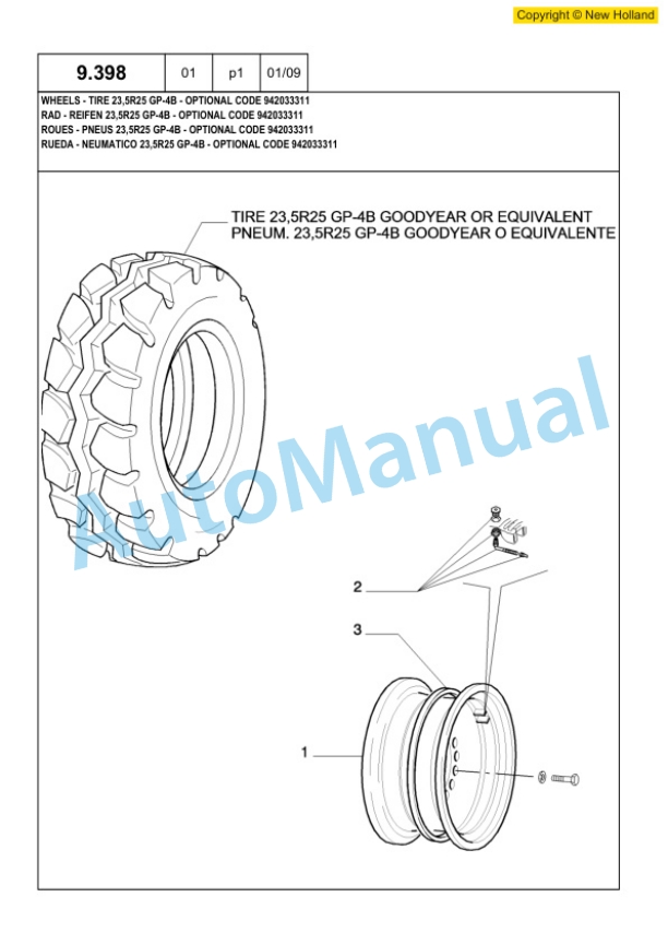 New Holland W190B Tier III Wheel Loader Service Parts Catalogue 6040435200 4 New Holland W190B Tier III Wheel Loader Service Parts Catalogue 6040435200-4