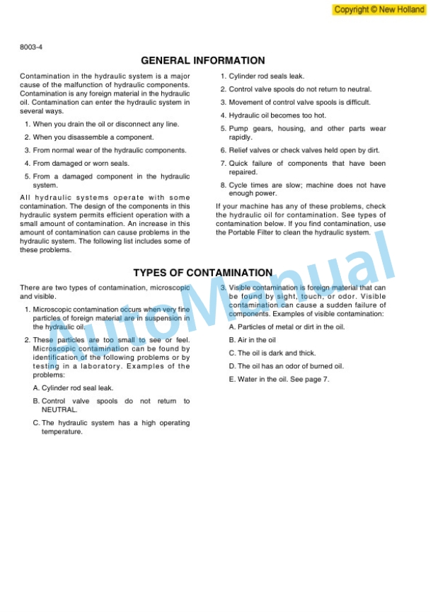 New Holland W190B Wheel Loader Workshop Manual 87614929 5 New Holland W190B Wheel Loader Workshop Manual 87614929-5