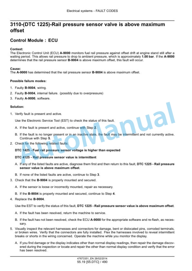New Holland W190C, W230C Tier 4A Interim Wheel Loader Service Manual 47865331 2 New Holland W190C, W230C Tier 4A Interim Wheel Loader Service Manual 47865331-2