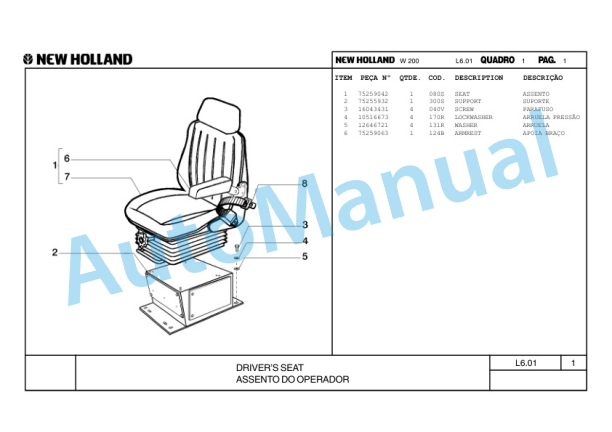 New Holland W200 Wheel Loader Parts Catalogue 75314365 BR 5 New Holland W200 Wheel Loader Parts Catalogue 75314365 BR-5