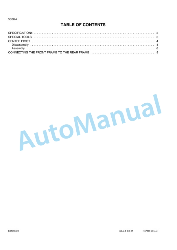 New Holland W230C Wheel Loader Service Manual 84489509 3 New Holland W230C Wheel Loader Service Manual 84489509-3