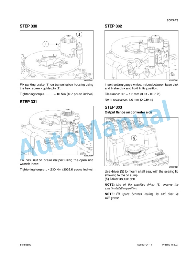 New Holland W230C Wheel Loader Service Manual 84489509 4 New Holland W230C Wheel Loader Service Manual 84489509-4
