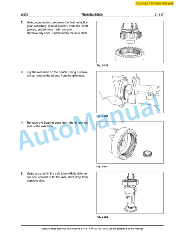 New Holland W270 Wheel Loader Workshop Manual 6041351201 3 New Holland W270 Wheel Loader Workshop Manual 6041351201-3