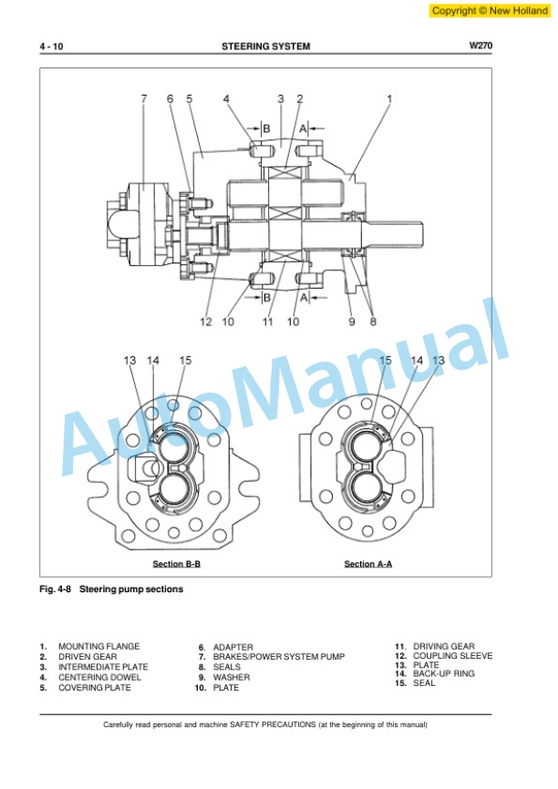 New Holland W270 Wheel Loader Workshop Manual 6041351201 4 New Holland W270 Wheel Loader Workshop Manual 6041351201-4