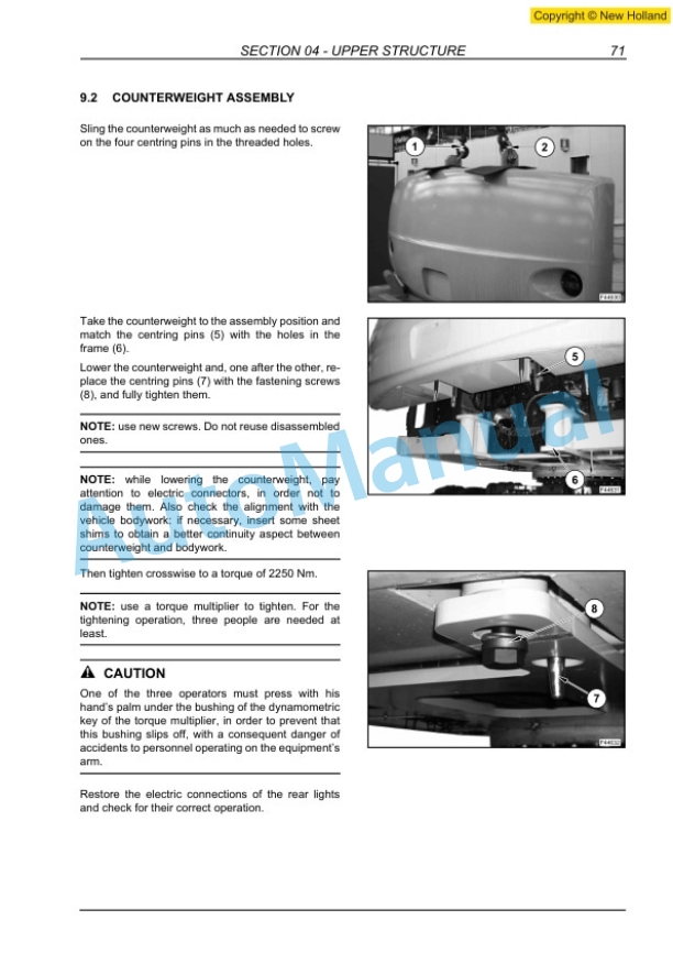 New Holland WE190, WE210, WE230 Industrial Wheel Excavator Service Manual 84291045A-2