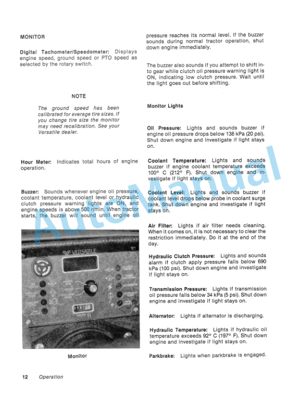 Versatile 555 Tractor Operation and Maintenance Manual 42055507-2