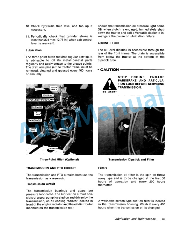 Versatile 935, 950 Tractor Operation and Maintenance Manual 42093521 4 Versatile 935, 950 Tractor Operation and Maintenance Manual 42093521-4