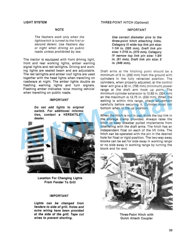 Versatile 935 Tractor Operation and Maintenance Manual 42093512-3