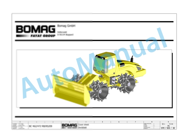 Bomag BC 472 RS Refuse Compactor Electric, Hydraulic Schematics Diagram 101930051001 - 101930051010