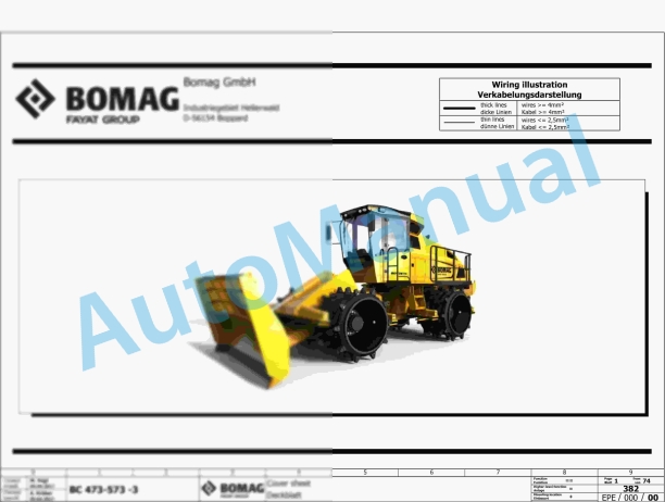 Bomag BC 473 RS-3 Refuse Compactor Electric, Hydraulic Schematics Diagram 101930141001 - 101930149999