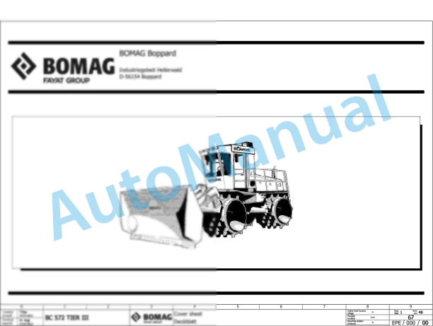 Bomag BC 572 RB-2 Refuse Compactor Electric, Hydraulic Schematics Diagram 101570641001 - 101570641054