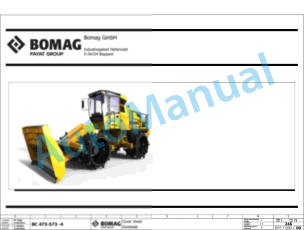Bomag BC 573 RB-4 Refuse Compactor Electric, Hydraulic Schematics Diagram 101930101001 - 101930109999