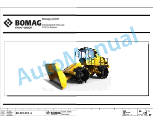 Bomag BC 573 RB-5 Refuse Compactor Electric, Hydraulic Schematics Diagram 101930241001 - 101930249999