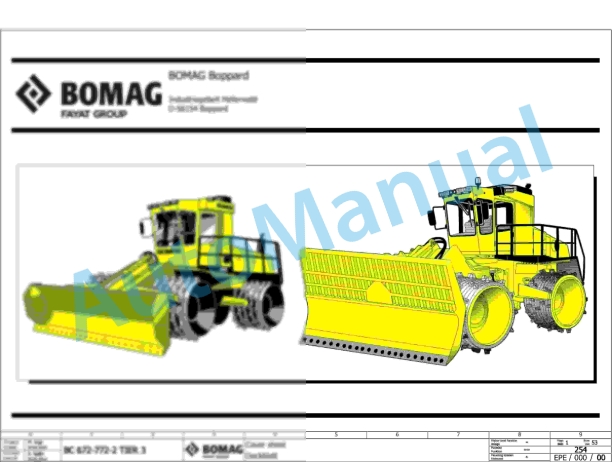 Bomag BC 772 RS-2 Refuse Compactor Electric, Hydraulic Schematics Diagram 101570571001 - 101570579999