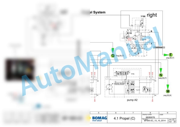 Bomag BF 600 C-2 S 600 Asphalt Paver Electric, Hydraulic Schematics Diagram 821892161001 - 821892169999-3